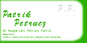 patrik petrucz business card